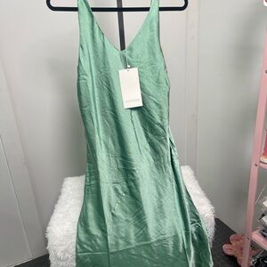 Wildfang Mint Satin Dress